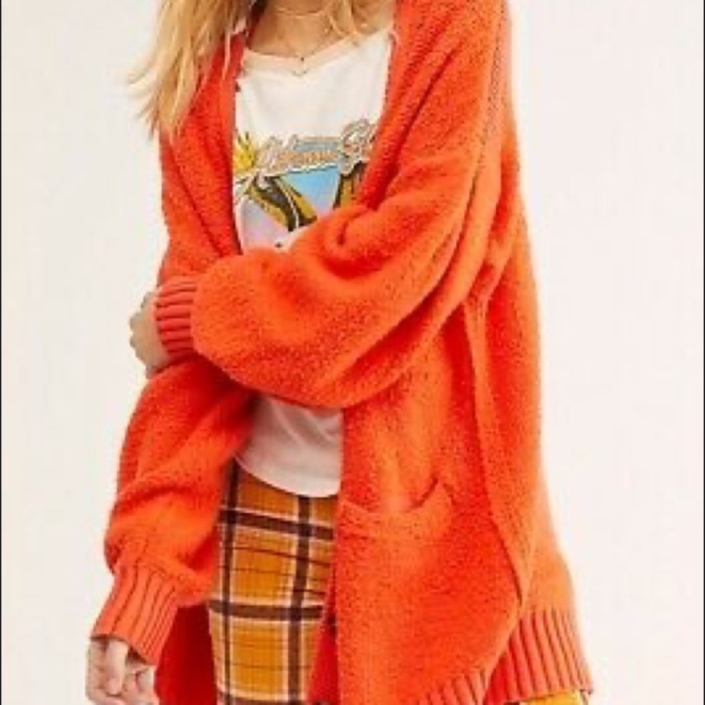 Free people orange oversized sweater